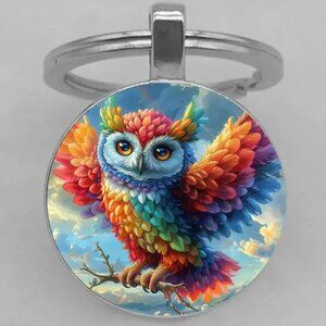 Stainless Steel OWL Keyring Key Chain Accessory